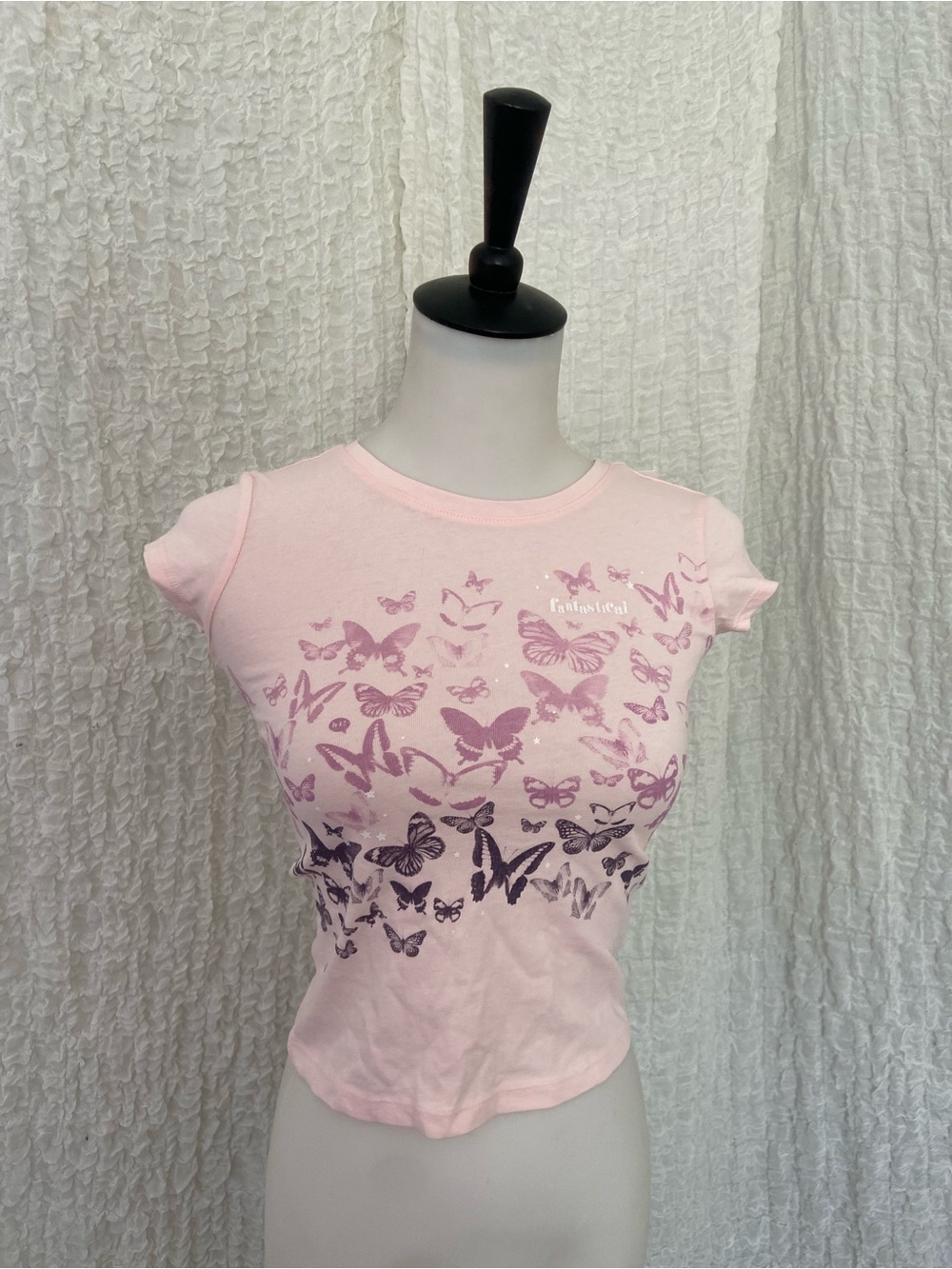 GAP Pink Short-Sleeve Butterfly Graphic Tee